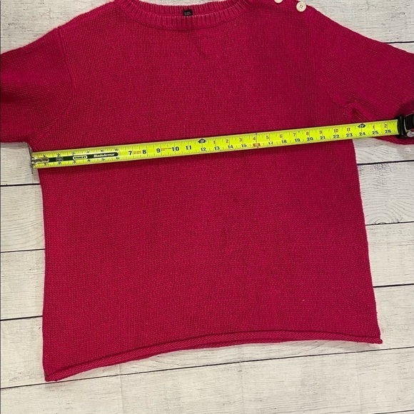 Women's Lauren Ralph Lauren Plus Size 1X Hot Pink Sweater Pull Over Buttons - Picture 7 of 12